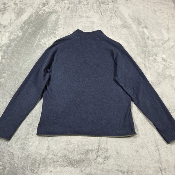 Robert Graham Sweater Mens Medium Navy Blue Knit 1/4 Zip Preppy Casual Shirt - Picture 6 of 8